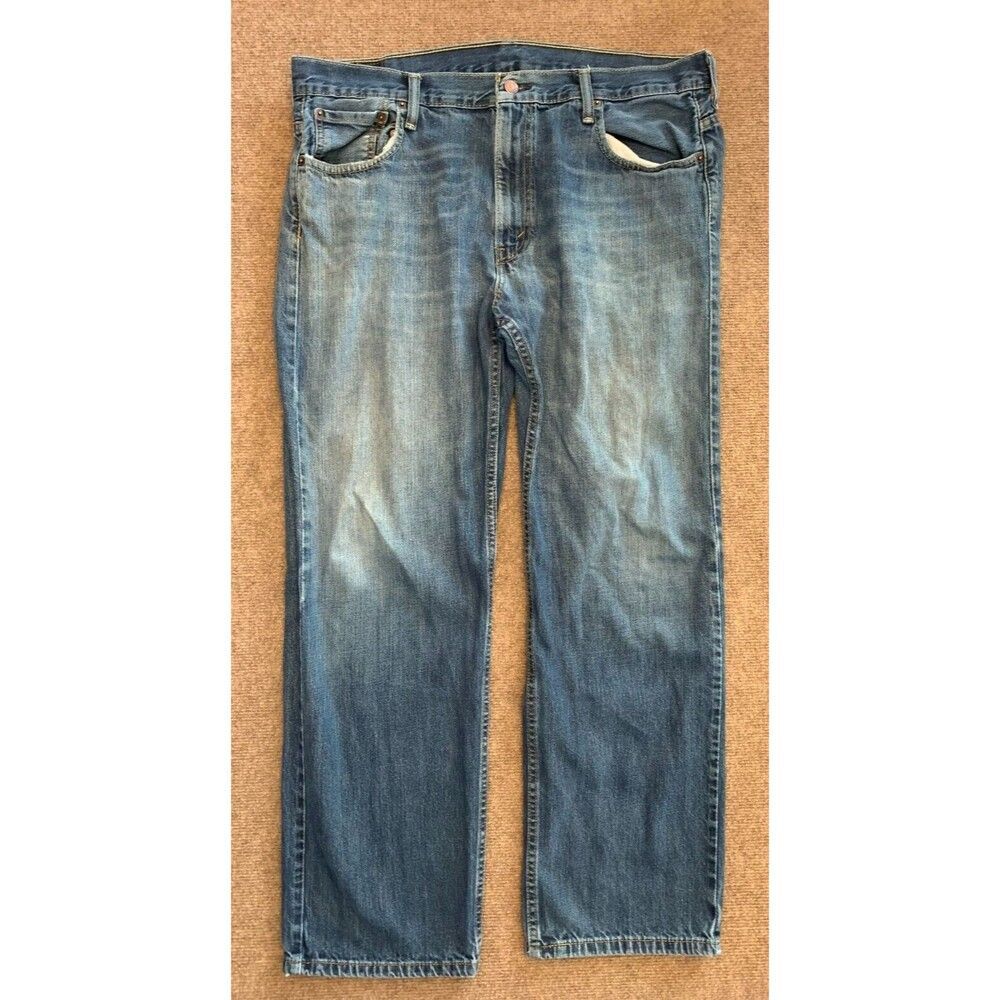 Levis 569 Straight Fit Jeans Mens 36x32 Loose Whiskered Faded Blue Y2K Denim